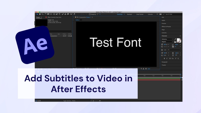 How To Add Subtitles/Captions in After Effects With Ease