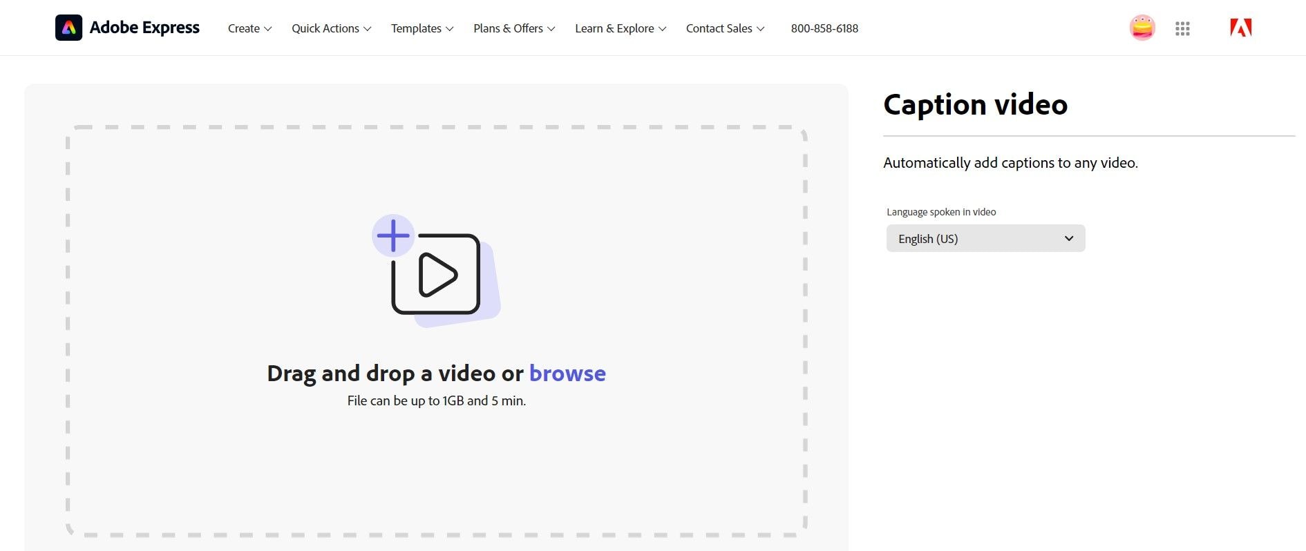 drag and drop a video to adobe express
