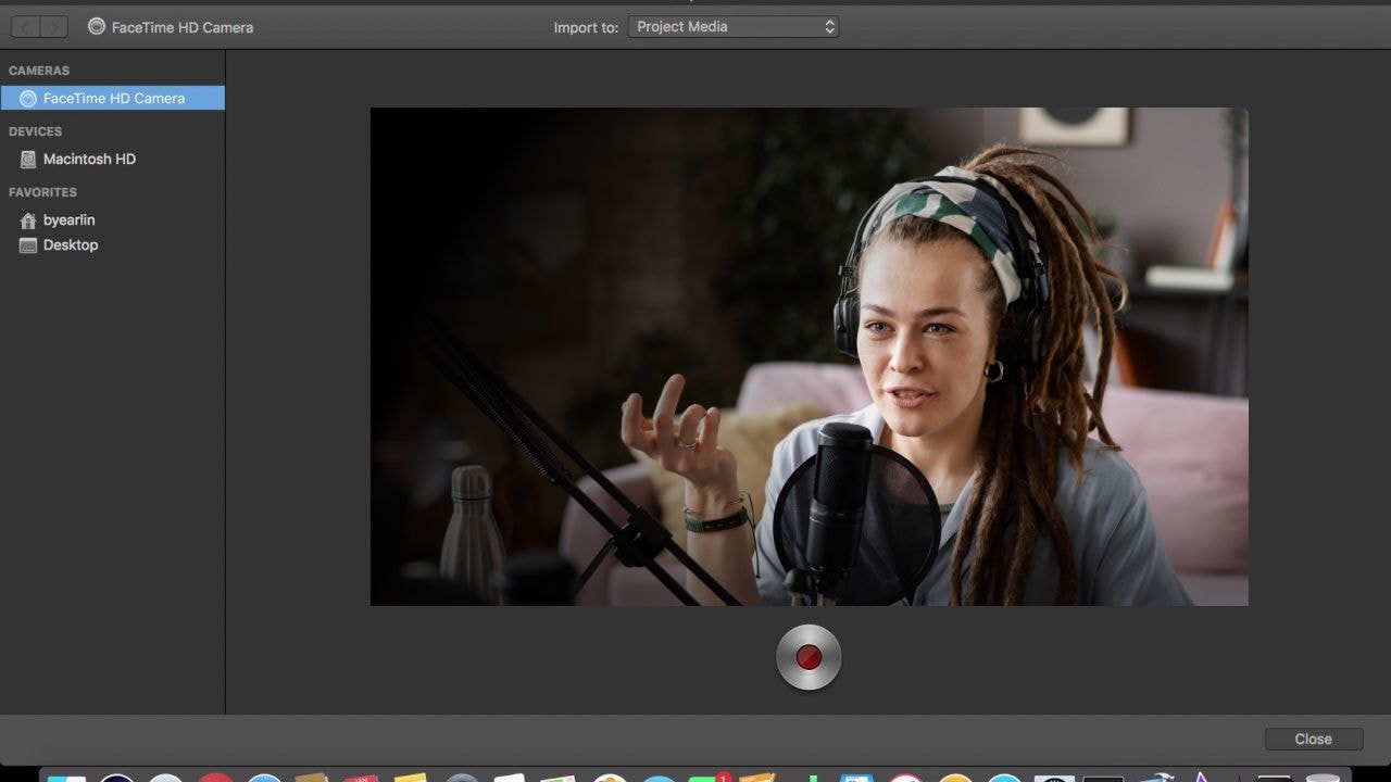 start recording video and audio in imovie