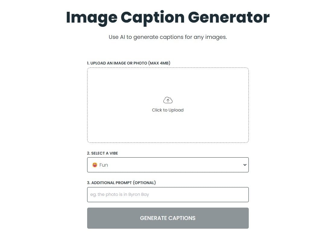 pally image caption generator
