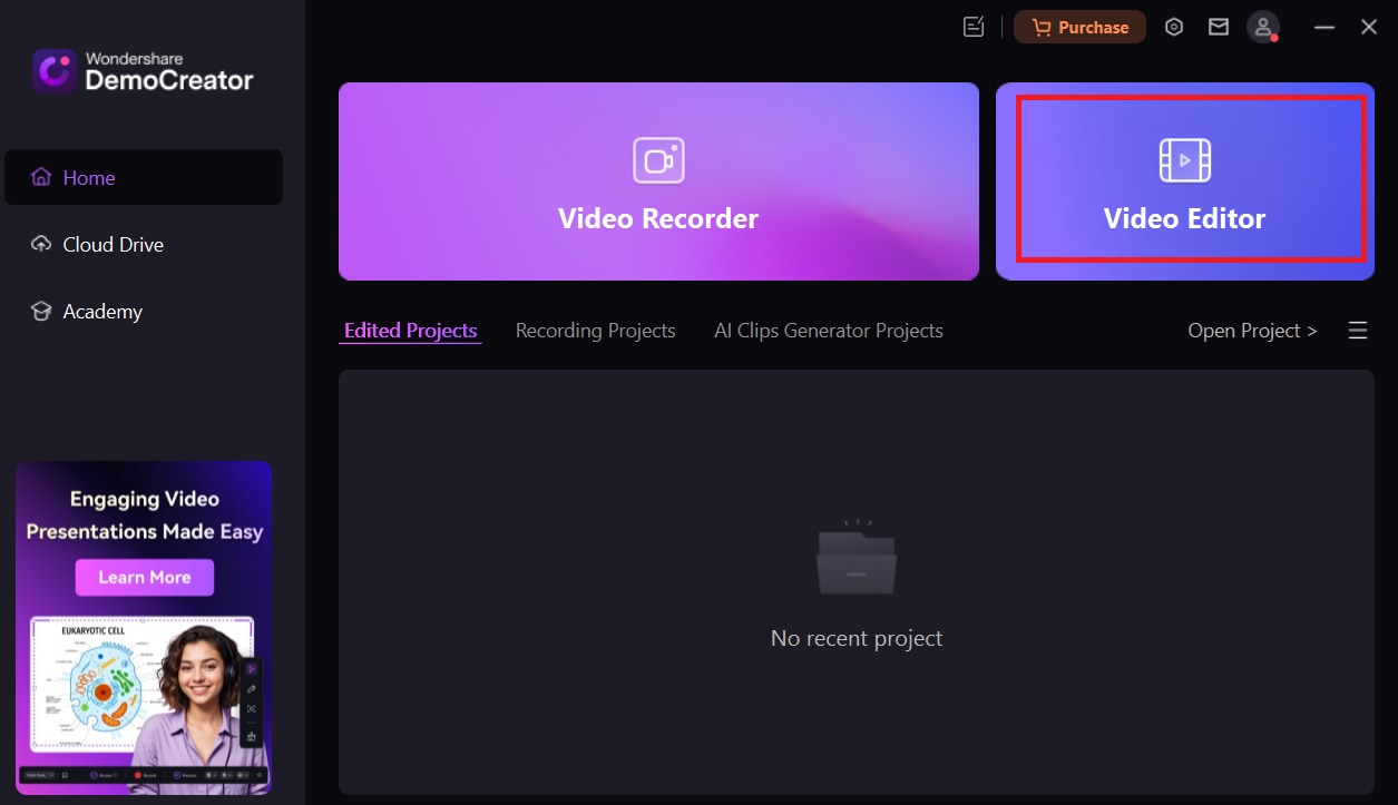 video editor option