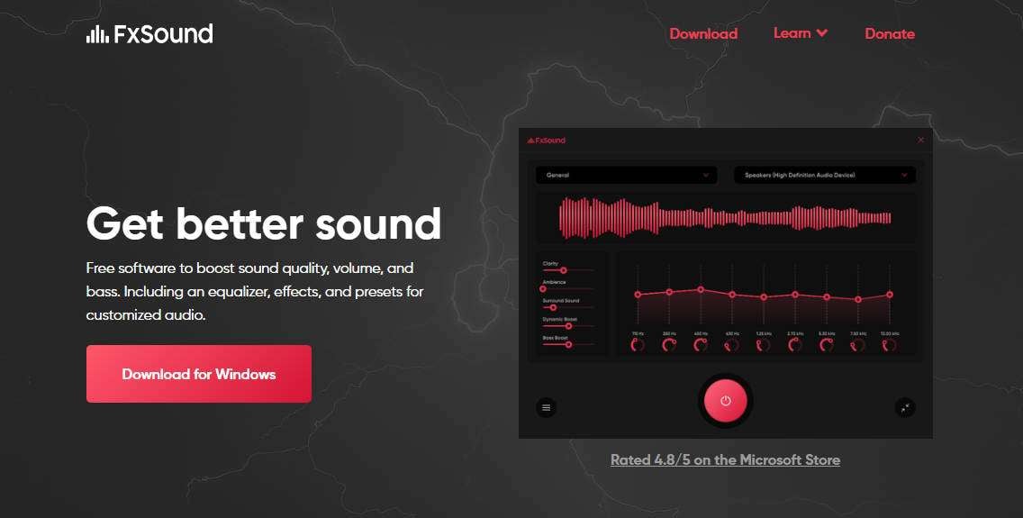 potenciador de audio fxsound