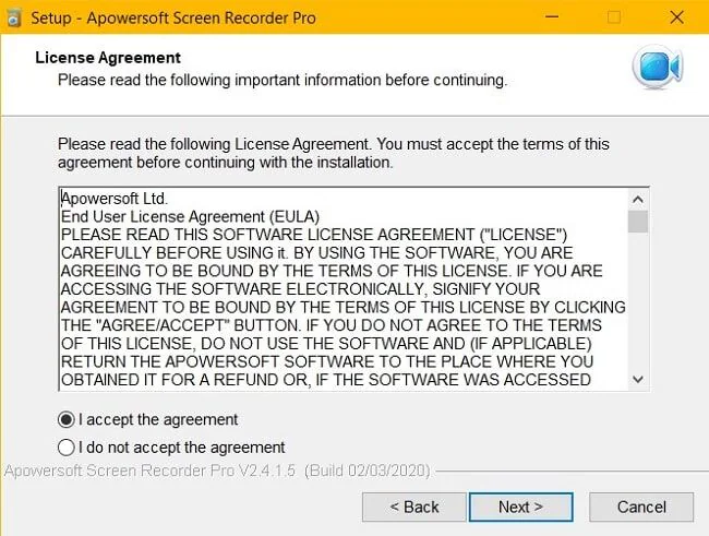 apowersoft screen recorder agreement