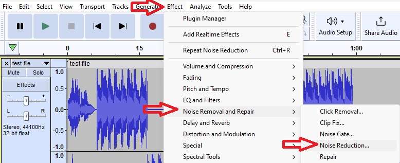 audacity noise reduction best settings