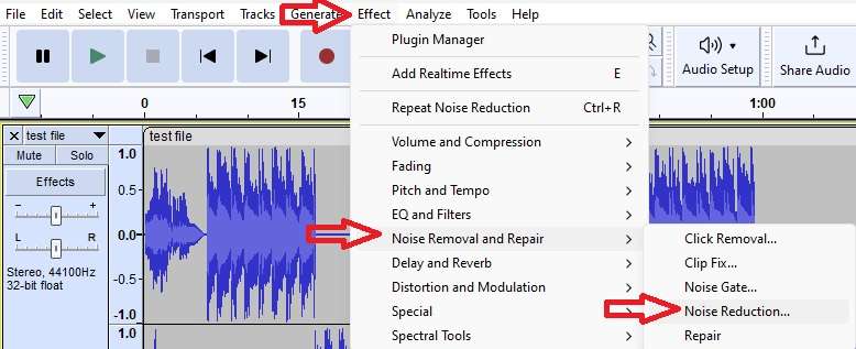 mejores ajustes para reducir el ruido en audacity