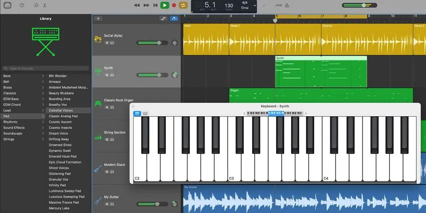 midi recording in garageband