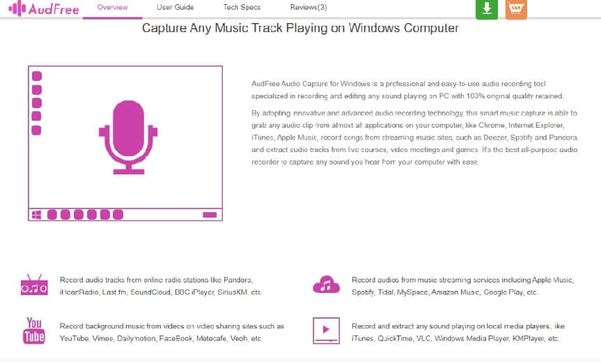 audfree audio capture windows 7