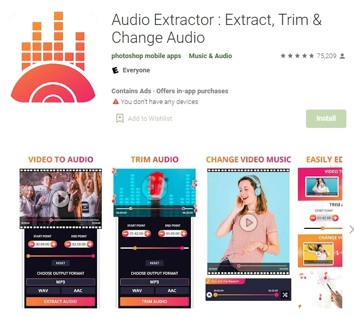 audio extractor on android