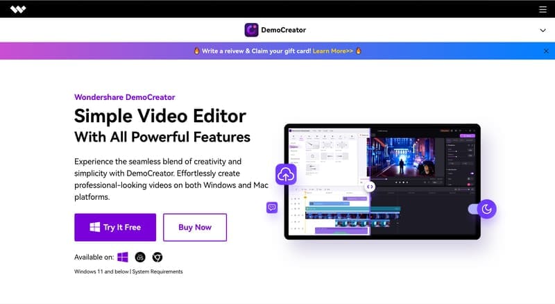 democreator is one of the best audio and video recorder for pc