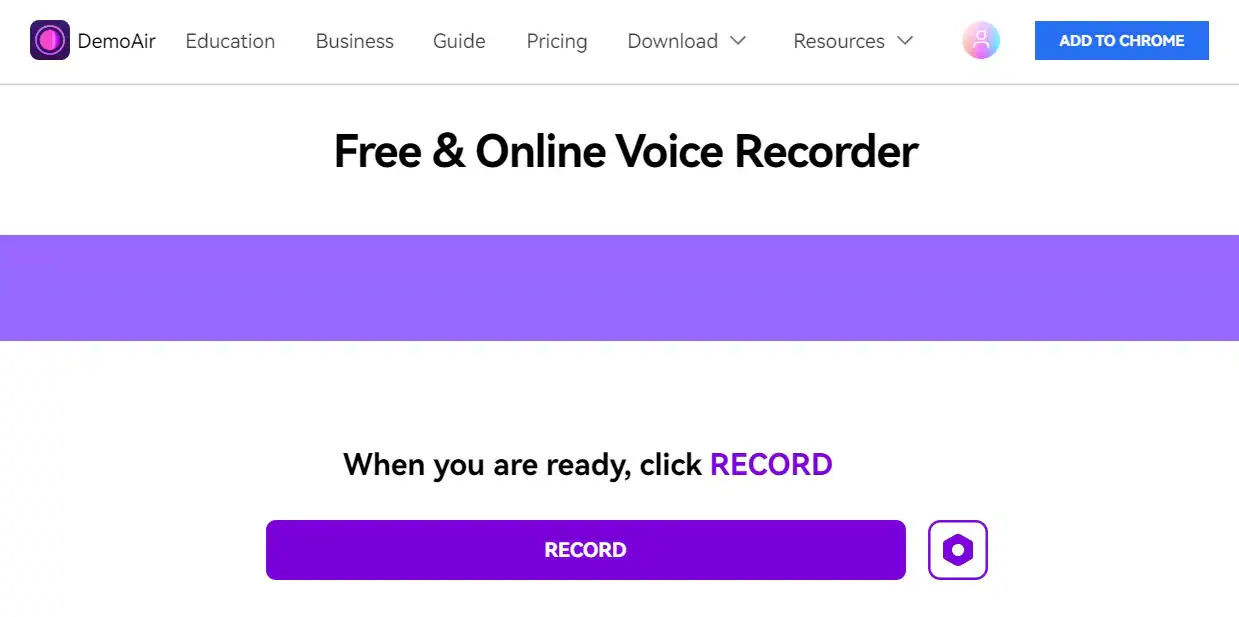 adjust the demoair online audio recorder