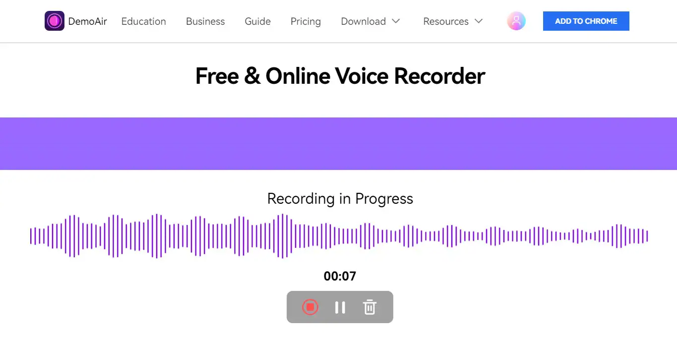 use the demoair browser voice recorder