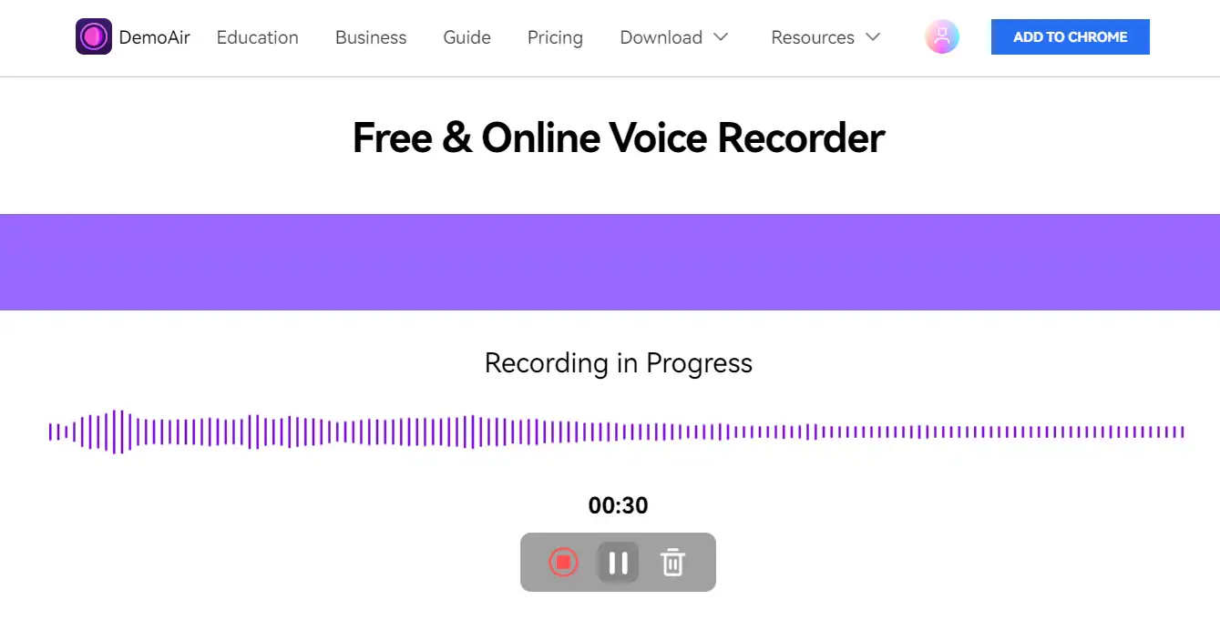 pause the audio recording