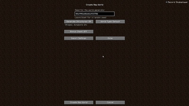 add a seed in java minecraft