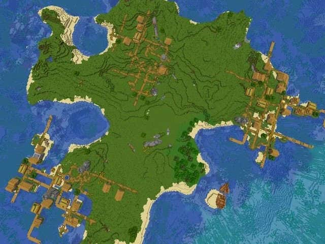 survival island villages minecraft map seed