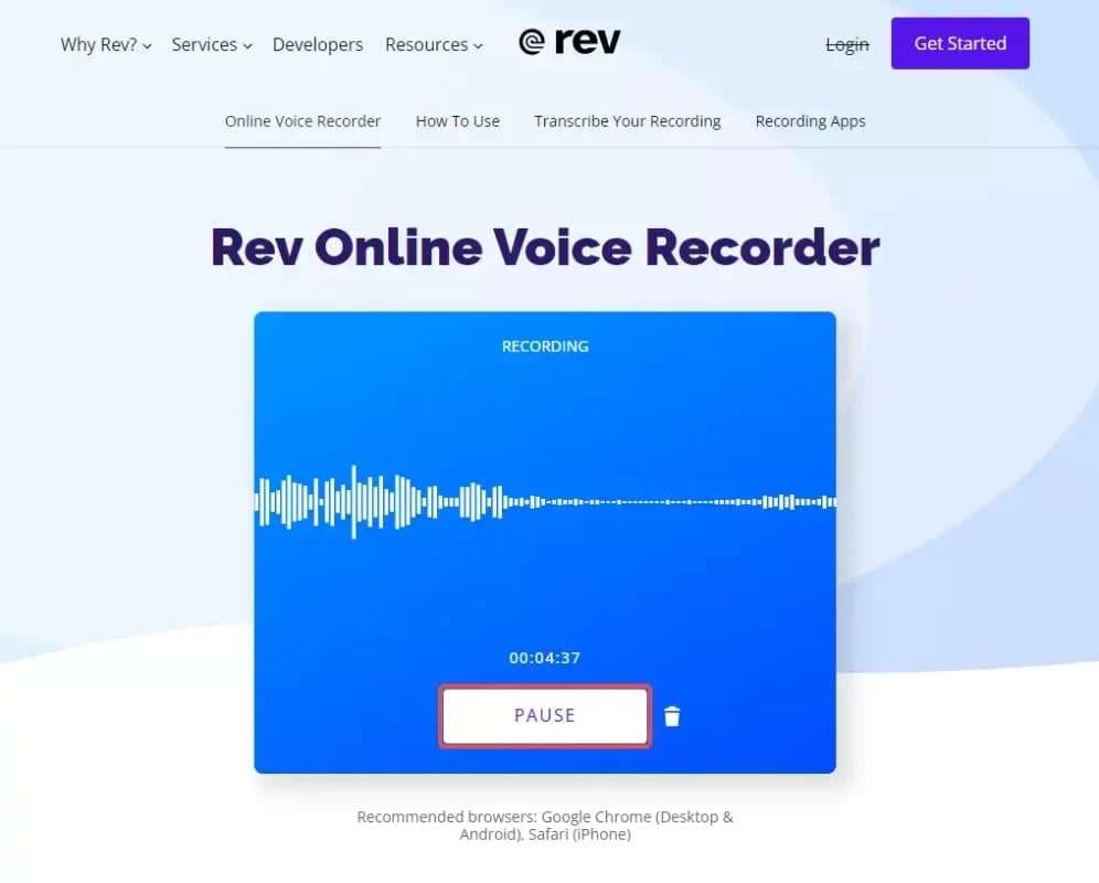 rev grabadora de voz y mp3 en línea