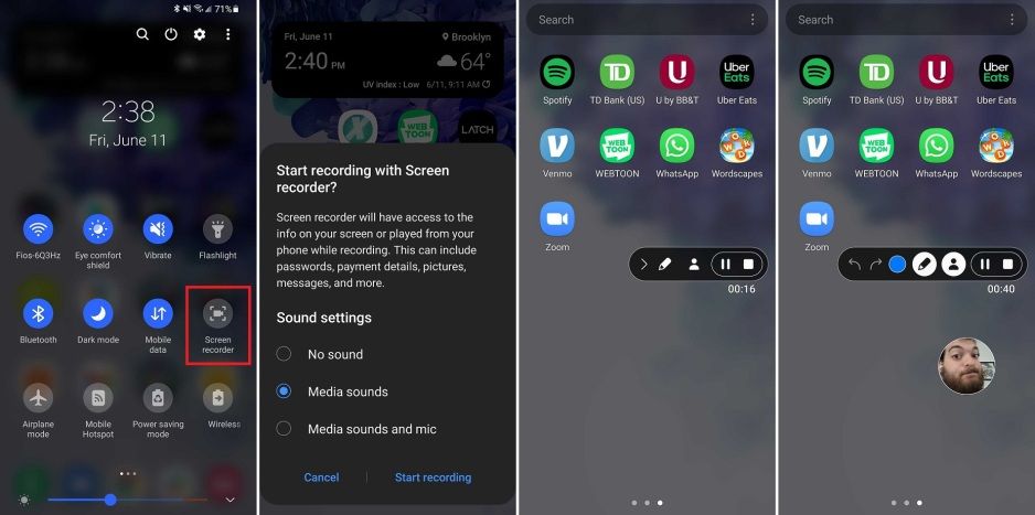 built-in screen recorder for android