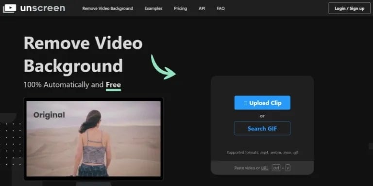 unscreen remove background from video with ai