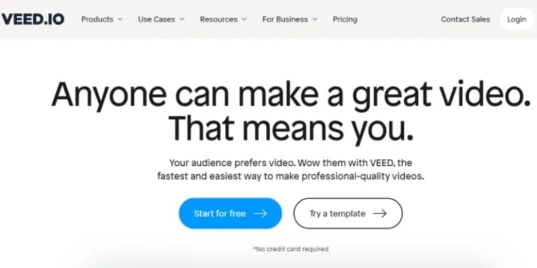 veed online ai video background remover