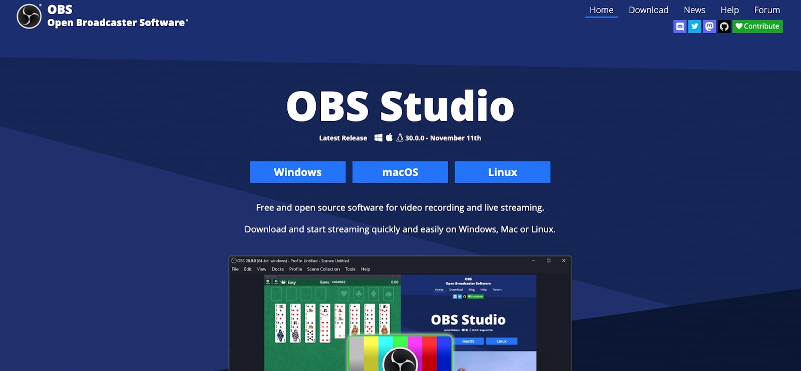 obs studio macOS software de captura de video