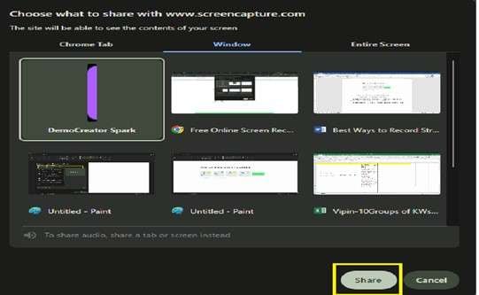 step to share the details the microphone and webcam details with the website