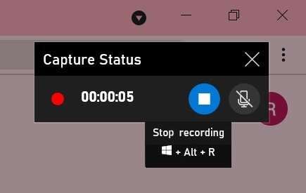 a shortcut for finishing recording