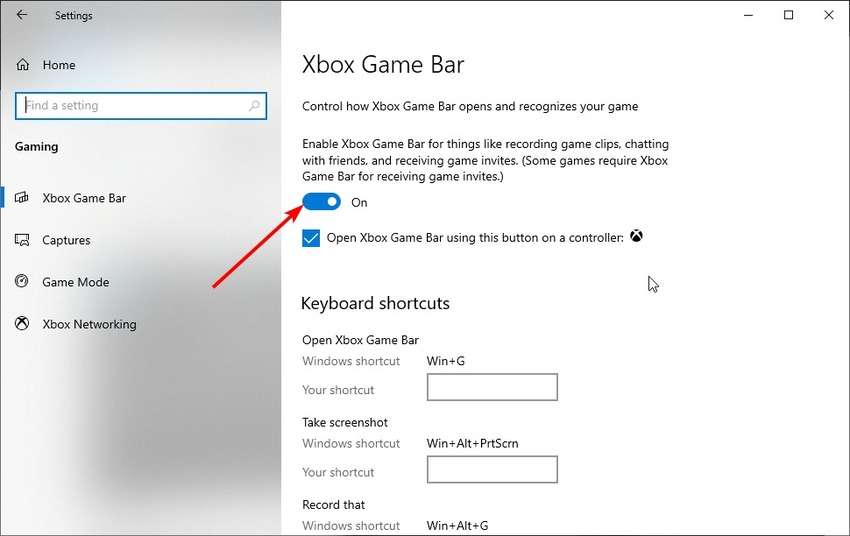 enable xbox game bar