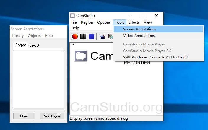 camstudio tools options