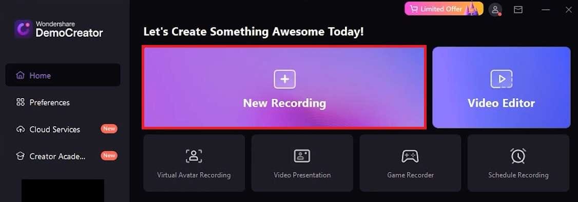 democreator new recording option 