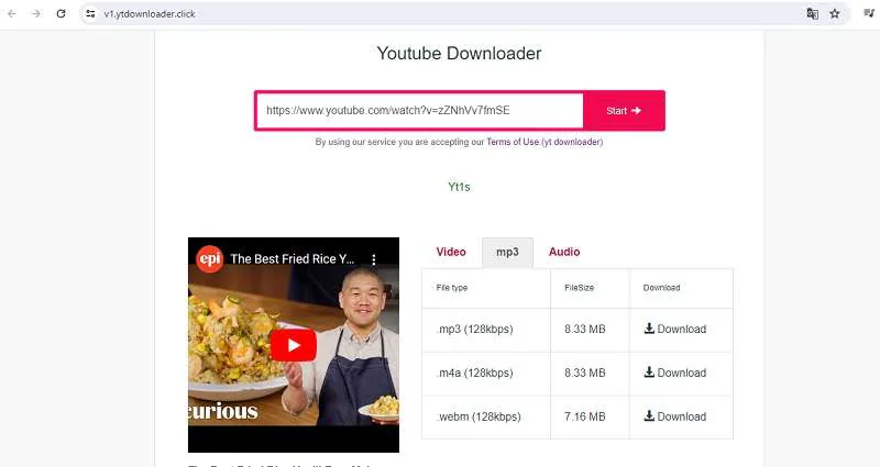 download and convert youtube video in ytdownloader