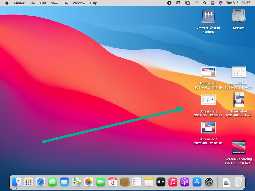 mac screenshots on the desktop