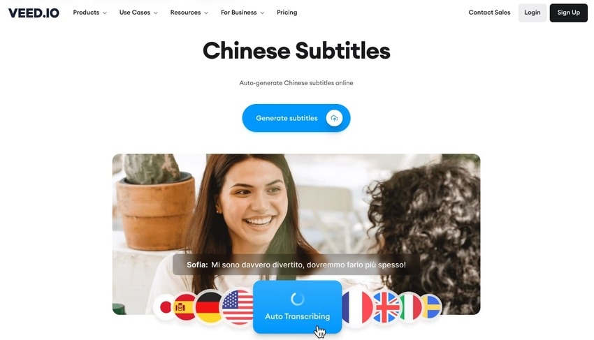 veed chinese subtitle generator