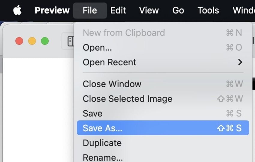 save the edited screenshot in preview