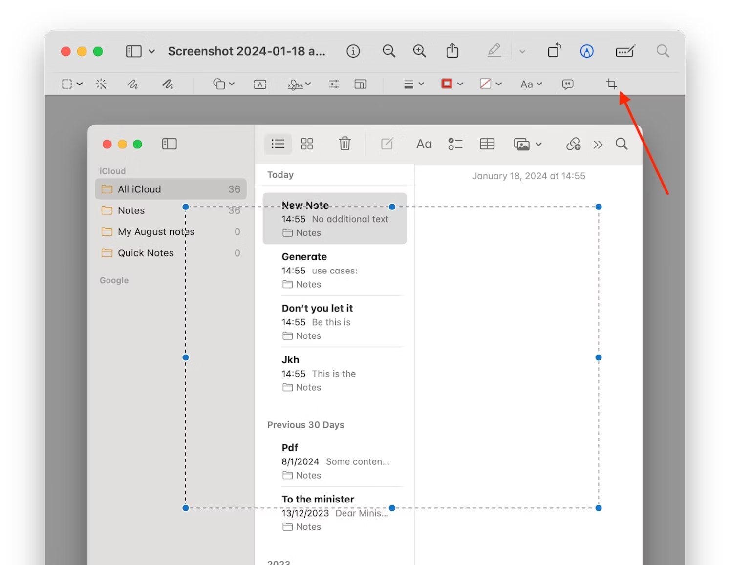 recortar captura de pantalla en mac en vista previa