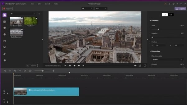 recadrer la vidéo avec DemoCreator étape 2