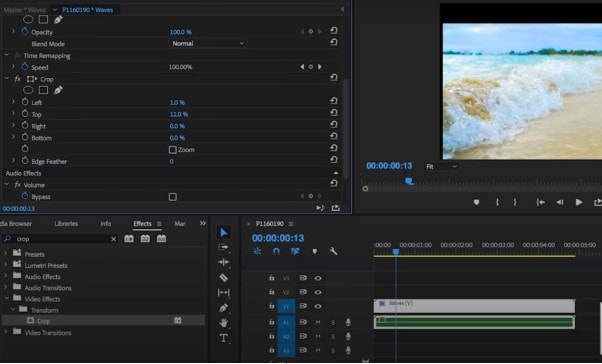 adobe premiere pro crop video