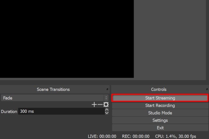 obs studio start streaming 