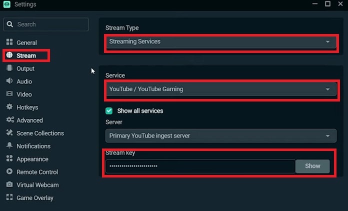 setting up a stream in streamlabs 