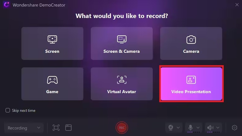 democreator home screen 