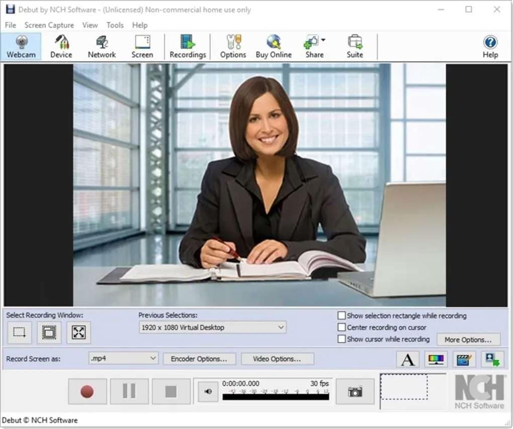 debut video capture user interface