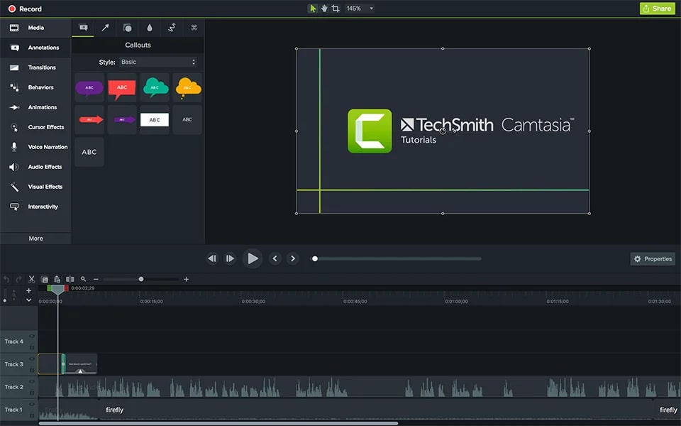 camtasia's powerful video editing tool