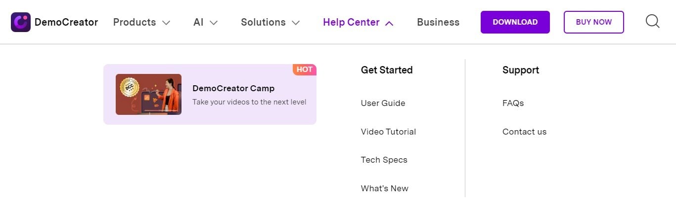democreator's help center and customer support