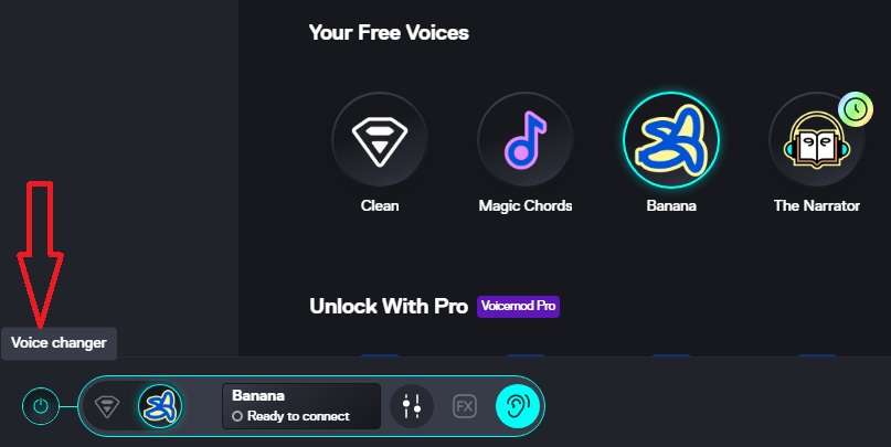 enable the app’s voice changer