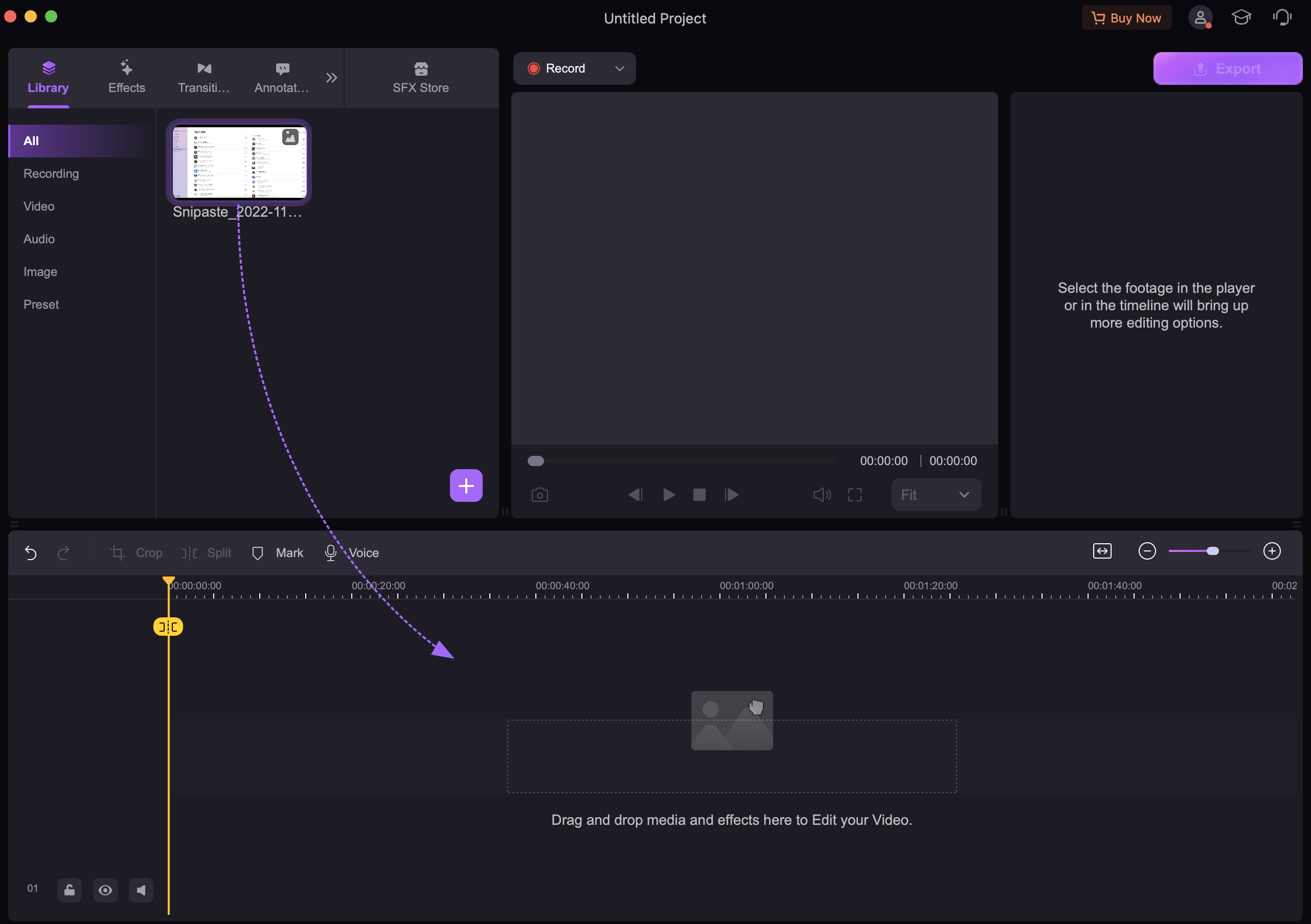 arrastra los archivos multimedia para combinarlos