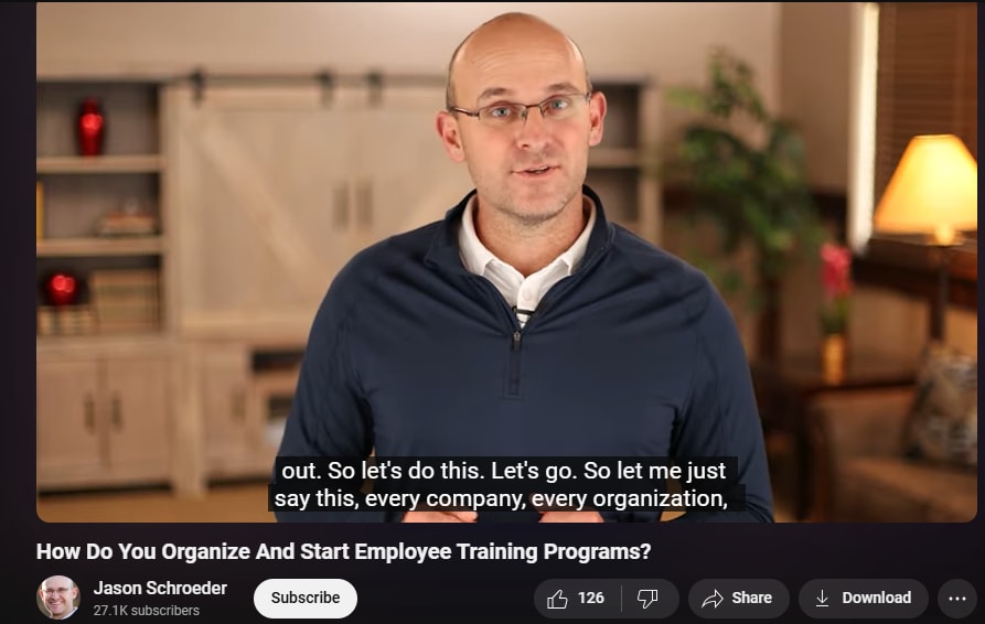  jason schroeder video on employee training