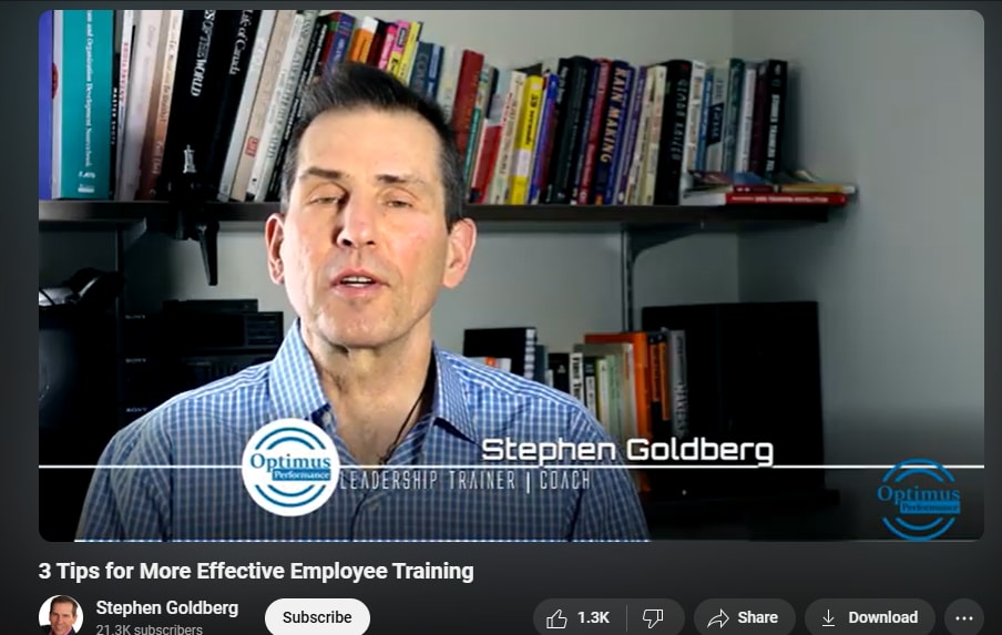 stephen goldberg video on employee training