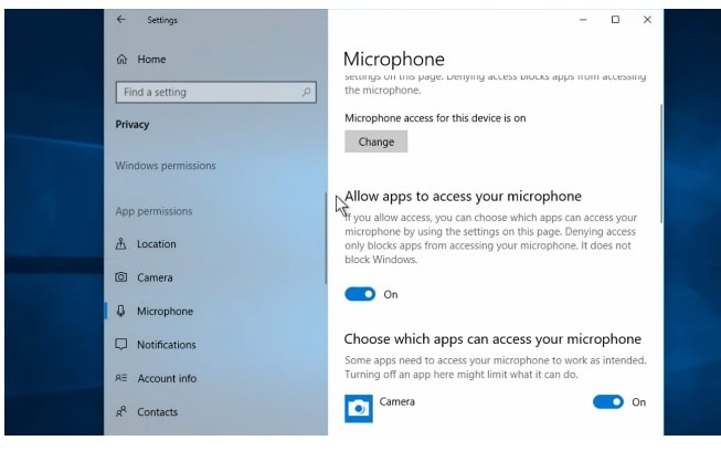 enable windows microphone