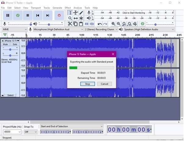 extract audio from mp4 audacity 05