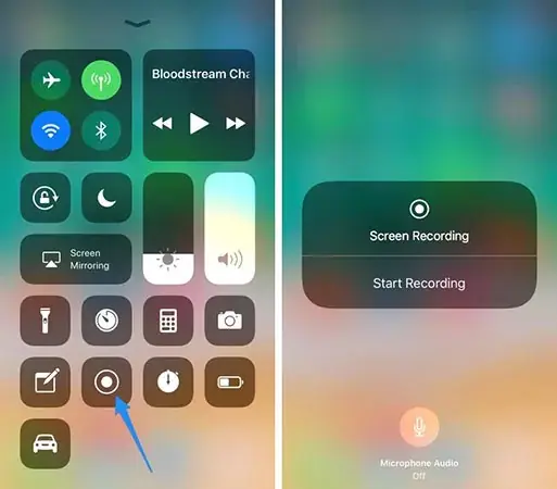 screen recording interface ios