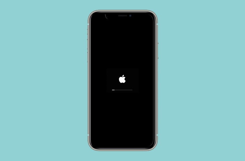 apple logo on an iphone