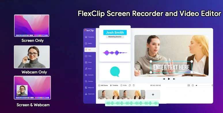 flexclip screen recorder and video editor